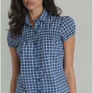 Motel Rocks Ulsan fitted shirt checkered blouse